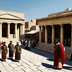 Ancient Philadelphia**

"A bustling marketplace in ancient Philadelphia (modern Amman), Jordan. Roman soldiers mingle with local merchants, all fully clothed in appropriate period attire. In the background, the Roman theater stands proudly. Safe for work, appropriate content, professional illustration, perfect anatomy, natural proportions, high quality, family-friendly."

**