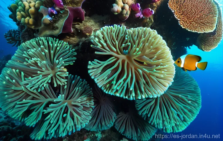 아카바 홍해 다이빙 스팟 - **Vibrant Underwater Coral Gardens of Aqaba:**
An extremely clear, wide-angle shot of Aqaba's st...